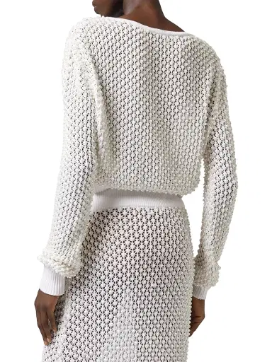 GIUSEPPE DI MORABITO Women's Act II: The Fall Of Icarus Maglia Imitation Pearl Crop Knit Cardigan | Thumbnail 4 GIUSEPPE DI MORABITO Women's Act II: The Fall Of Icarus Maglia Imitation Pearl Crop Knit Cardigan | Thumbnail 4