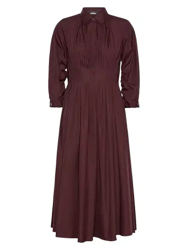 Max Mara Women's Shirt Dress in Cotton Poplin - Dark Red | Thumbnail 1 Max Mara Women's Shirt Dress in Cotton Poplin - Dark Red | Thumbnail 1