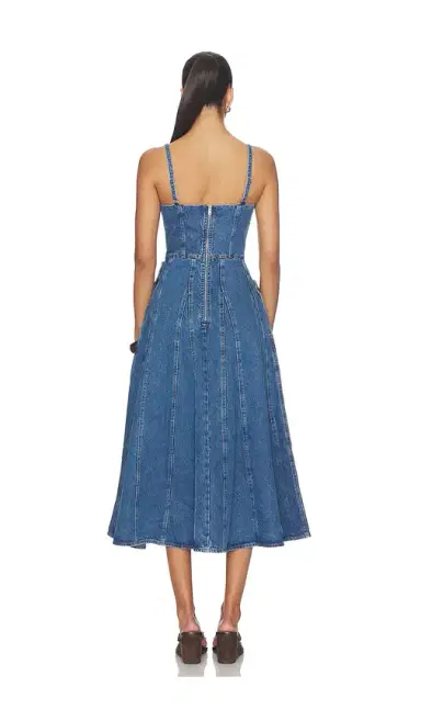 AKNVAS Eryn Midi Denim Dress With 3d Rose Detail | Thumbnail 3 AKNVAS Eryn Midi Denim Dress With 3d Rose Detail | Thumbnail 3