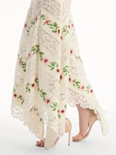 Oscar de la Renta Chiné Hibiscus Striped Cotton Poplin Dress | Thumbnail 5 Oscar de la Renta Chiné Hibiscus Striped Cotton Poplin Dress | Thumbnail 5