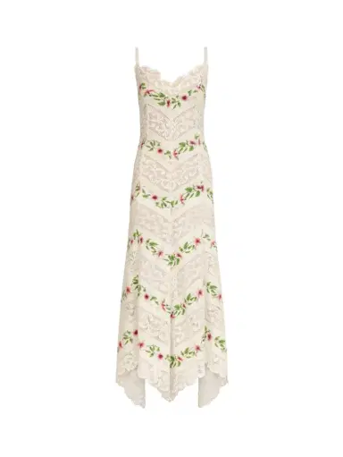 Oscar de la Renta Chiné Hibiscus Striped Cotton Poplin Dress | Thumbnail 1 Oscar de la Renta Chiné Hibiscus Striped Cotton Poplin Dress | Thumbnail 1