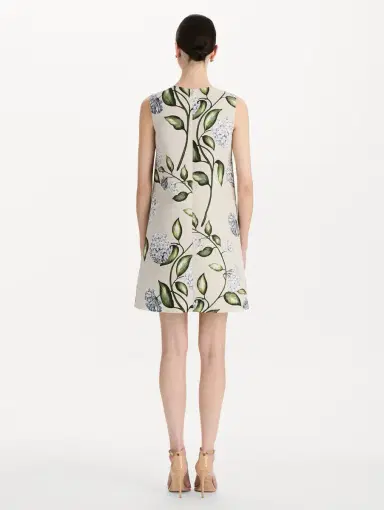 Oscar de la Renta Porcelain Flower Faille Shift Dress | Thumbnail 3 Oscar de la Renta Porcelain Flower Faille Shift Dress | Thumbnail 3