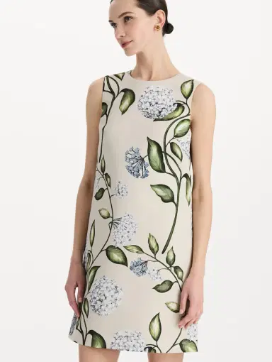 Oscar de la Renta Porcelain Flower Faille Shift Dress | Thumbnail 5 Oscar de la Renta Porcelain Flower Faille Shift Dress | Thumbnail 5