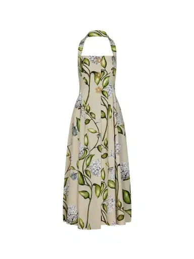 Oscar de la Renta Porcelain Flower Cotton Poplin Halter Dress | Thumbnail 1 Oscar de la Renta Porcelain Flower Cotton Poplin Halter Dress | Thumbnail 1