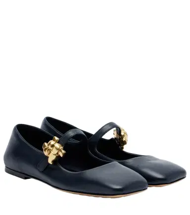Bottega Veneta Lucy embellished leather Mary Jane flats | Thumbnail 1 Bottega Veneta Lucy embellished leather Mary Jane flats | Thumbnail 1