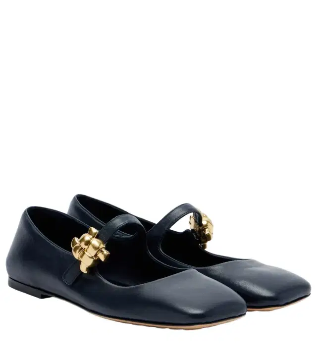 Lucy embellished leather Mary Jane flats Lucy embellished leather Mary Jane flats