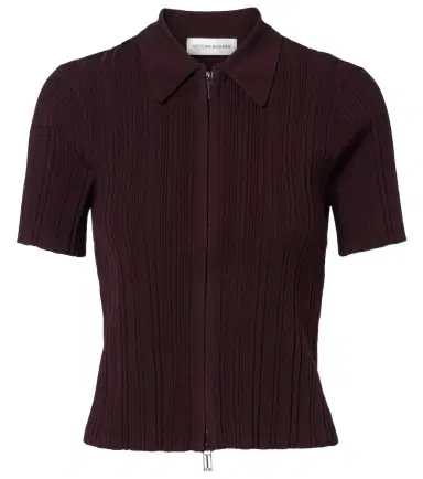 Victoria Beckham Ribbed-knit zip-up top | Thumbnail 1 Victoria Beckham Ribbed-knit zip-up top | Thumbnail 1