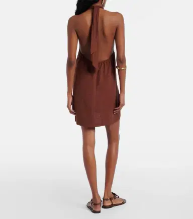 ViX Paula Hermanny Astera halterneck linen-blend minidress | Thumbnail 2 ViX Paula Hermanny Astera halterneck linen-blend minidress | Thumbnail 2
