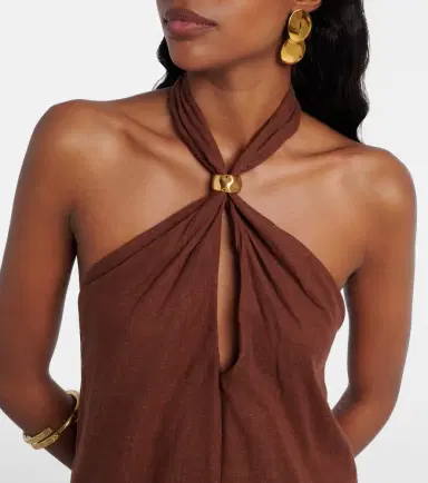 ViX Paula Hermanny Astera halterneck linen-blend minidress | Thumbnail 4 ViX Paula Hermanny Astera halterneck linen-blend minidress | Thumbnail 4