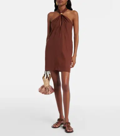 ViX Paula Hermanny Astera halterneck linen-blend minidress | Thumbnail 5 ViX Paula Hermanny Astera halterneck linen-blend minidress | Thumbnail 5