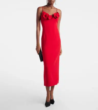 Magda Butrym Floral-appliqué wool-blend midi dress | Thumbnail 4 Magda Butrym Floral-appliqué wool-blend midi dress | Thumbnail 4
