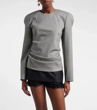 Magda Butrym Draped wool blouse | Thumbnail 2 Magda Butrym Draped wool blouse | Thumbnail 2