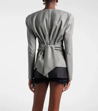 Magda Butrym Draped wool blouse | Thumbnail 4 Magda Butrym Draped wool blouse | Thumbnail 4