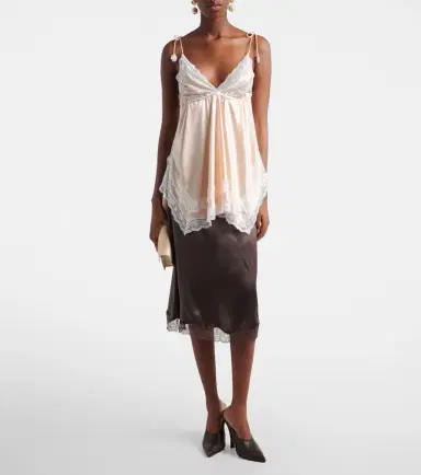 Magda Butrym Lace-trimmed silk satin camisole | Thumbnail 4 Magda Butrym Lace-trimmed silk satin camisole | Thumbnail 4