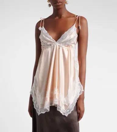 Magda Butrym Lace-trimmed silk satin camisole | Thumbnail 6 Magda Butrym Lace-trimmed silk satin camisole | Thumbnail 6