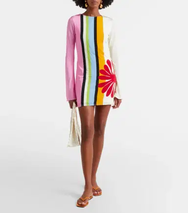 Cala de la Cruz Maisha floral striped minidress | Thumbnail 2 Cala de la Cruz Maisha floral striped minidress | Thumbnail 2