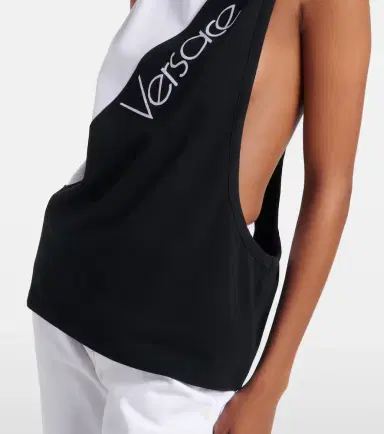 Versace Logo embroidered cotton-blend tank top | Thumbnail 5 Versace Logo embroidered cotton-blend tank top | Thumbnail 5