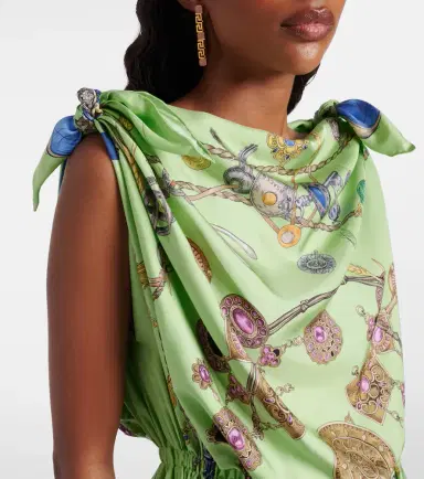 Versace Printed silk twill minidress | Thumbnail 3 Versace Printed silk twill minidress | Thumbnail 3