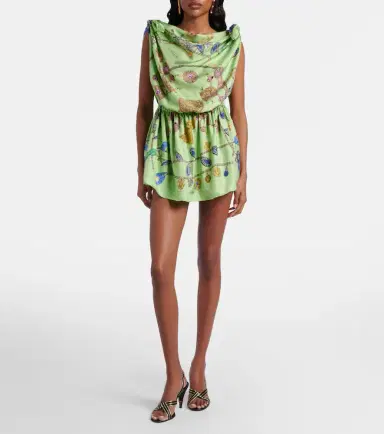 Versace Printed silk twill minidress | Thumbnail 4 Versace Printed silk twill minidress | Thumbnail 4