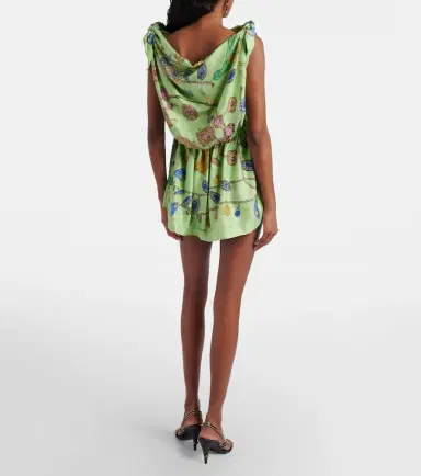 Versace Printed silk twill minidress | Thumbnail 5 Versace Printed silk twill minidress | Thumbnail 5