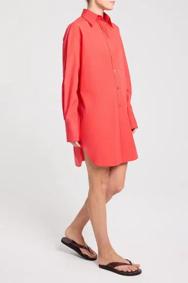 TWP Big Joe Shirt Dress - Tomato | Thumbnail 5 TWP Big Joe Shirt Dress - Tomato | Thumbnail 5