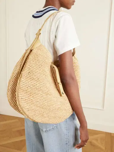 Polo Ralph Lauren Polo Id Medium Leather-trimmed Raffia Shoulder Bag | Thumbnail 5 Polo Ralph Lauren Polo Id Medium Leather-trimmed Raffia Shoulder Bag | Thumbnail 5
