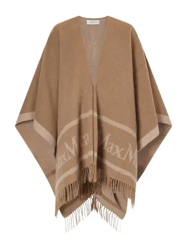 Max Mara Fringed Wool-jacquard Cape | Thumbnail 1 Max Mara Fringed Wool-jacquard Cape | Thumbnail 1