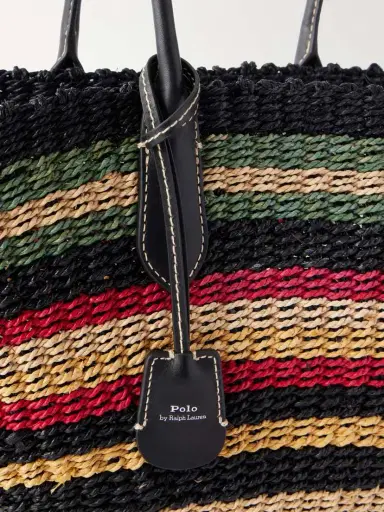 Polo Ralph Lauren Bellport Medium Leather-trimmed Raffia Tote | Thumbnail 6 Polo Ralph Lauren Bellport Medium Leather-trimmed Raffia Tote | Thumbnail 6