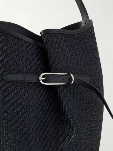 Liffner Belted Bucket Leather-trimmed Raffia Bucket Bag | Thumbnail 6 Liffner Belted Bucket Leather-trimmed Raffia Bucket Bag | Thumbnail 6