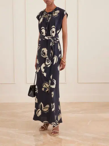 Max Mara Tie-detailed Silk-chiffon Maxi Dress | Thumbnail 2 Max Mara Tie-detailed Silk-chiffon Maxi Dress | Thumbnail 2