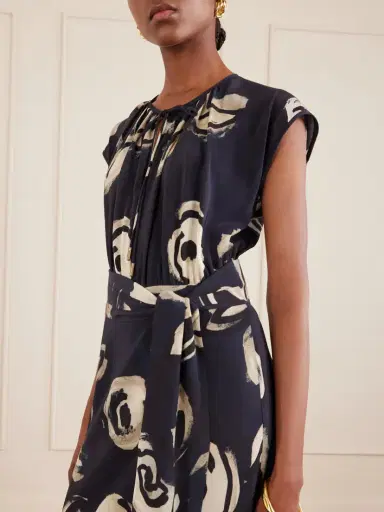 Max Mara Tie-detailed Silk-chiffon Maxi Dress | Thumbnail 4 Max Mara Tie-detailed Silk-chiffon Maxi Dress | Thumbnail 4