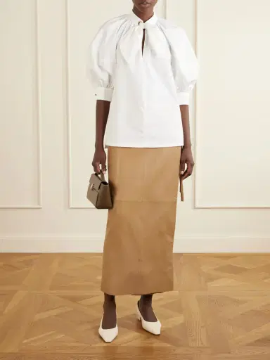 Max Mara Scarf-detailed Cotton Shirt | Thumbnail 2 Max Mara Scarf-detailed Cotton Shirt | Thumbnail 2