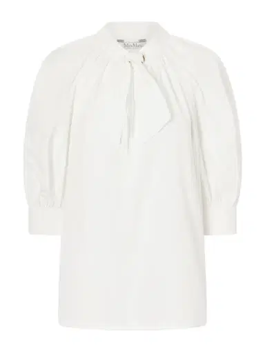 Max Mara Scarf-detailed Cotton Shirt | Thumbnail 1 Max Mara Scarf-detailed Cotton Shirt | Thumbnail 1