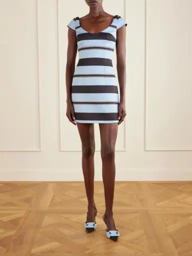 Emilia Wickstead + Manolo Blahnik Eloise Striped Taffeta-faille Mini Dress | Thumbnail 2 Emilia Wickstead + Manolo Blahnik Eloise Striped Taffeta-faille Mini Dress | Thumbnail 2