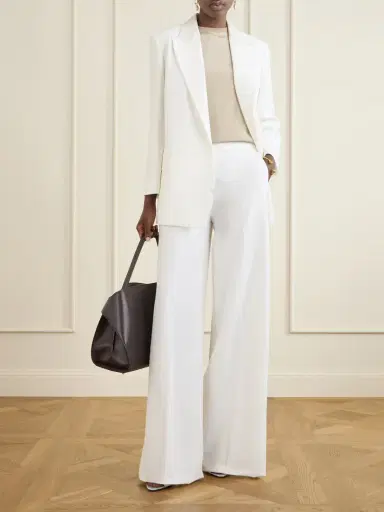 Max Mara Cotton-piqué Wide-leg Pants | Thumbnail 2 Max Mara Cotton-piqué Wide-leg Pants | Thumbnail 2