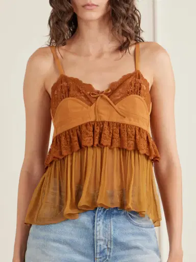 Chloé Lace-trimmed Silk Crepe Tank | Thumbnail 3 Chloé Lace-trimmed Silk Crepe Tank | Thumbnail 3