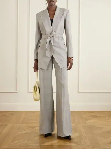Max Mara Belted Checked Wool Blazer | Thumbnail 2 Max Mara Belted Checked Wool Blazer | Thumbnail 2