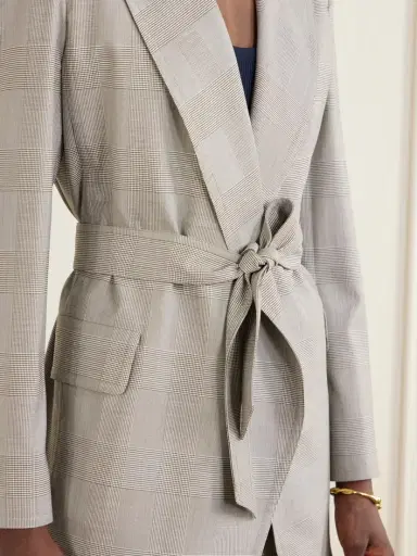Max Mara Belted Checked Wool Blazer | Thumbnail 5 Max Mara Belted Checked Wool Blazer | Thumbnail 5