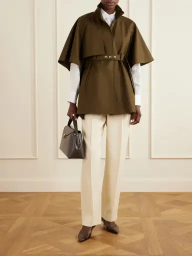 Max Mara Belted Cotton Gabardine Cape | Thumbnail 2 Max Mara Belted Cotton Gabardine Cape | Thumbnail 2