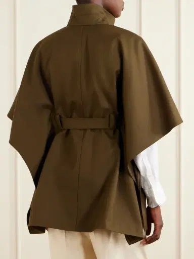 Max Mara Belted Cotton Gabardine Cape | Thumbnail 4 Max Mara Belted Cotton Gabardine Cape | Thumbnail 4