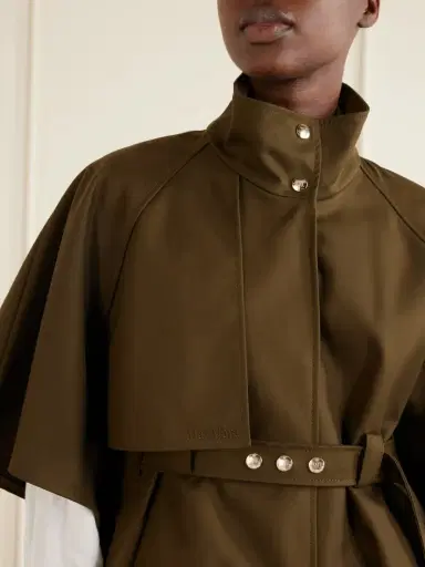 Max Mara Belted Cotton Gabardine Cape | Thumbnail 5 Max Mara Belted Cotton Gabardine Cape | Thumbnail 5