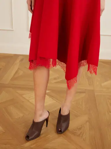 McQueen Lace-trimmed Jersey Midi Dress | Thumbnail 4 McQueen Lace-trimmed Jersey Midi Dress | Thumbnail 4