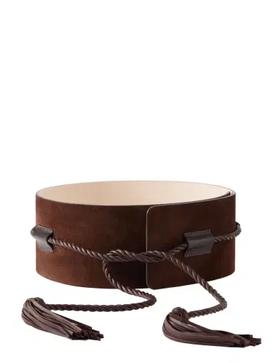 Déhanche Sedona Tasseled Leather-trimmed Suede Belt | Thumbnail 1 Déhanche Sedona Tasseled Leather-trimmed Suede Belt | Thumbnail 1