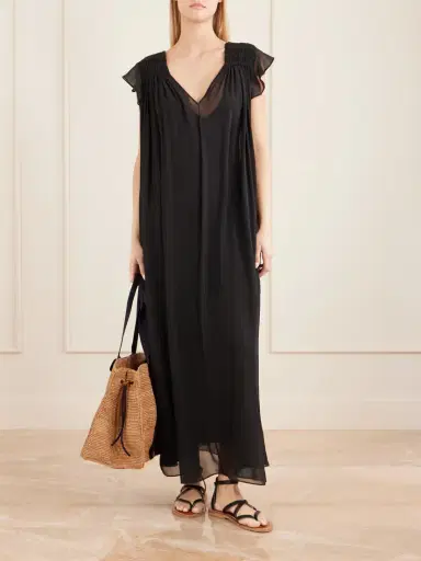 Eres Midnight Concert Shirred Muslin Maxi Dress | Thumbnail 2 Eres Midnight Concert Shirred Muslin Maxi Dress | Thumbnail 2