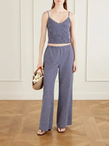 La Ligne Freya Checked Cotton-blend Wide-leg Pants | Thumbnail 2 La Ligne Freya Checked Cotton-blend Wide-leg Pants | Thumbnail 2