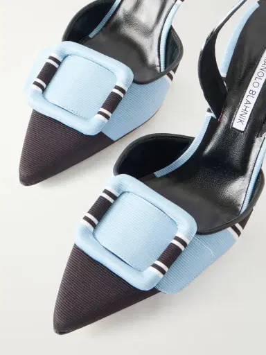 Manolo Blahnik + Emilia Wickstead Maysli 70 Striped Grosgrain Slingback Pumps | Thumbnail 5 Manolo Blahnik + Emilia Wickstead Maysli 70 Striped Grosgrain Slingback Pumps | Thumbnail 5