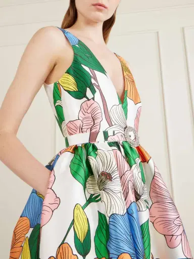 Borgo de Nor Isabella Belted Floral-print Taffeta Maxi Dress | Thumbnail 4 Borgo de Nor Isabella Belted Floral-print Taffeta Maxi Dress | Thumbnail 4