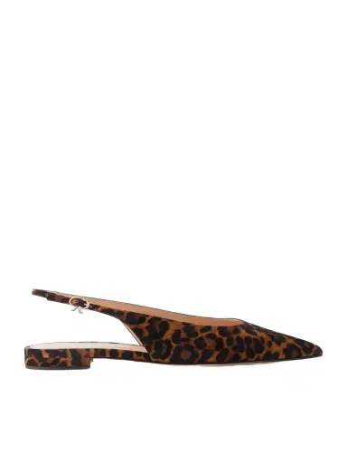 Gianvito Rossi Robbie Animal-print Suede Slingback Flats | Thumbnail 1 Gianvito Rossi Robbie Animal-print Suede Slingback Flats | Thumbnail 1