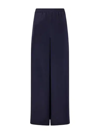 Max Mara Logo-embroidered Silk Wide-leg Pants | Thumbnail 1 Max Mara Logo-embroidered Silk Wide-leg Pants | Thumbnail 1