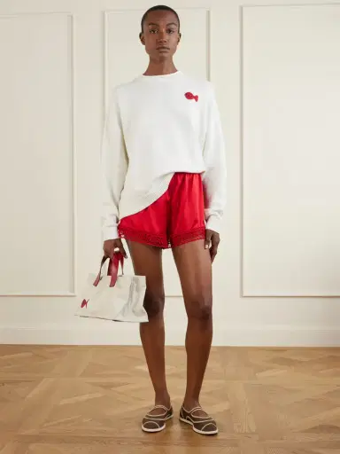 Staud + Da Adolfo Giada Logo-embroidered Cotton-blend Sweater | Thumbnail 2 Staud + Da Adolfo Giada Logo-embroidered Cotton-blend Sweater | Thumbnail 2